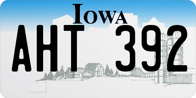 IA license plate AHT392