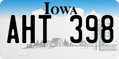 IA license plate AHT398