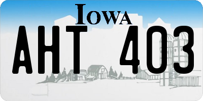 IA license plate AHT403