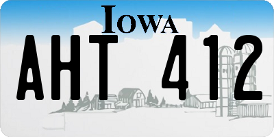 IA license plate AHT412