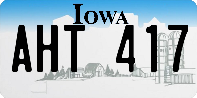 IA license plate AHT417