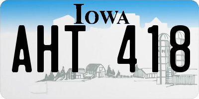 IA license plate AHT418