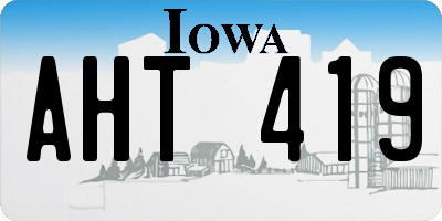 IA license plate AHT419