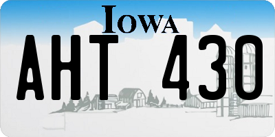 IA license plate AHT430