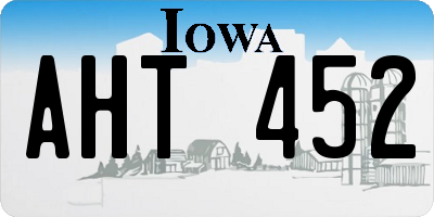 IA license plate AHT452