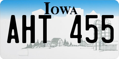 IA license plate AHT455