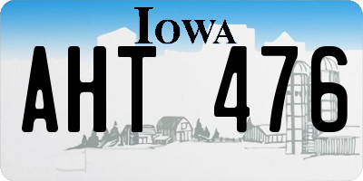 IA license plate AHT476