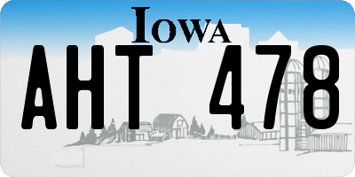 IA license plate AHT478