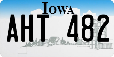 IA license plate AHT482