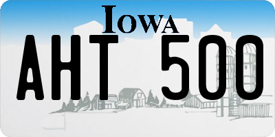 IA license plate AHT500