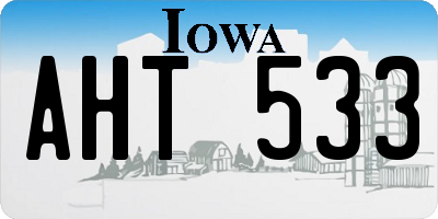 IA license plate AHT533