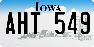 IA license plate AHT549