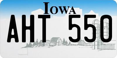 IA license plate AHT550
