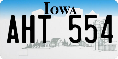 IA license plate AHT554