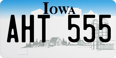 IA license plate AHT555