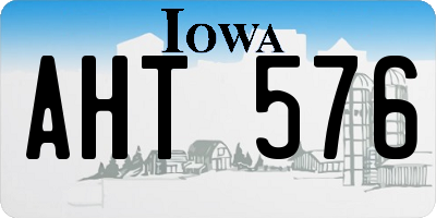 IA license plate AHT576