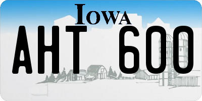 IA license plate AHT600