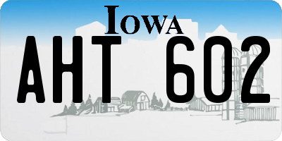IA license plate AHT602