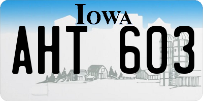 IA license plate AHT603