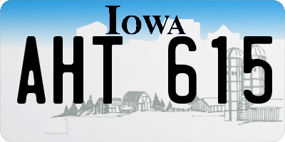IA license plate AHT615