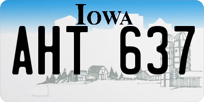 IA license plate AHT637