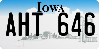 IA license plate AHT646