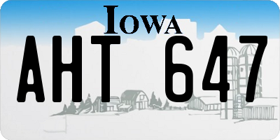 IA license plate AHT647