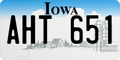 IA license plate AHT651