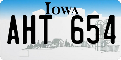 IA license plate AHT654