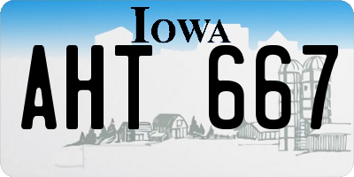 IA license plate AHT667