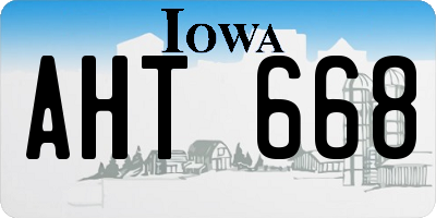 IA license plate AHT668