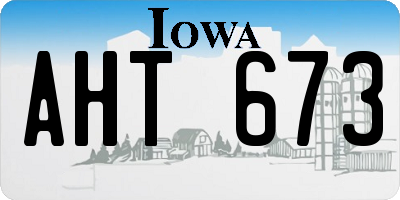 IA license plate AHT673