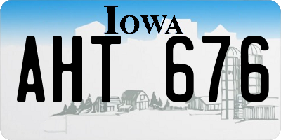IA license plate AHT676