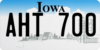 IA license plate AHT700