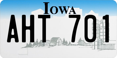 IA license plate AHT701