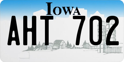 IA license plate AHT702