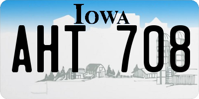 IA license plate AHT708