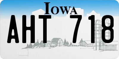 IA license plate AHT718