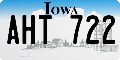 IA license plate AHT722