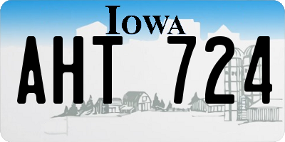 IA license plate AHT724