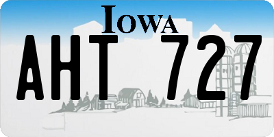 IA license plate AHT727