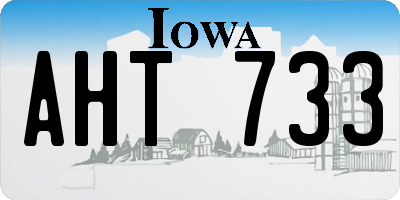 IA license plate AHT733