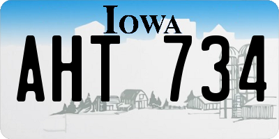 IA license plate AHT734