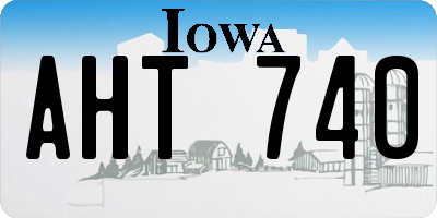 IA license plate AHT740