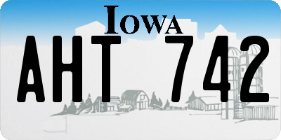 IA license plate AHT742