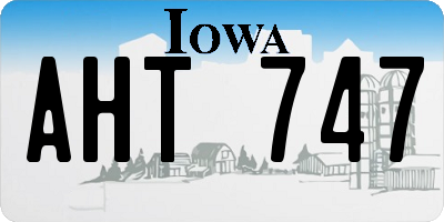 IA license plate AHT747
