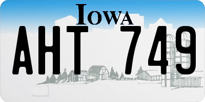 IA license plate AHT749