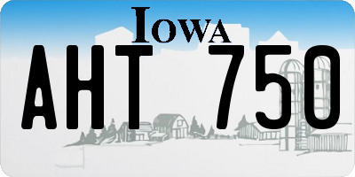 IA license plate AHT750