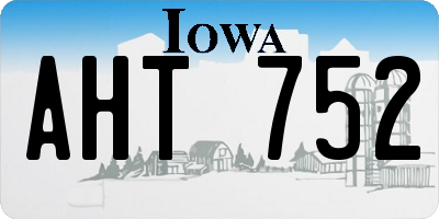 IA license plate AHT752