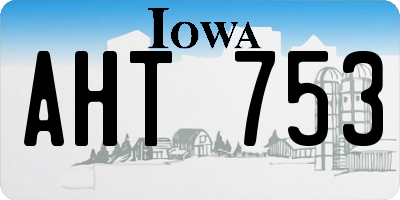 IA license plate AHT753